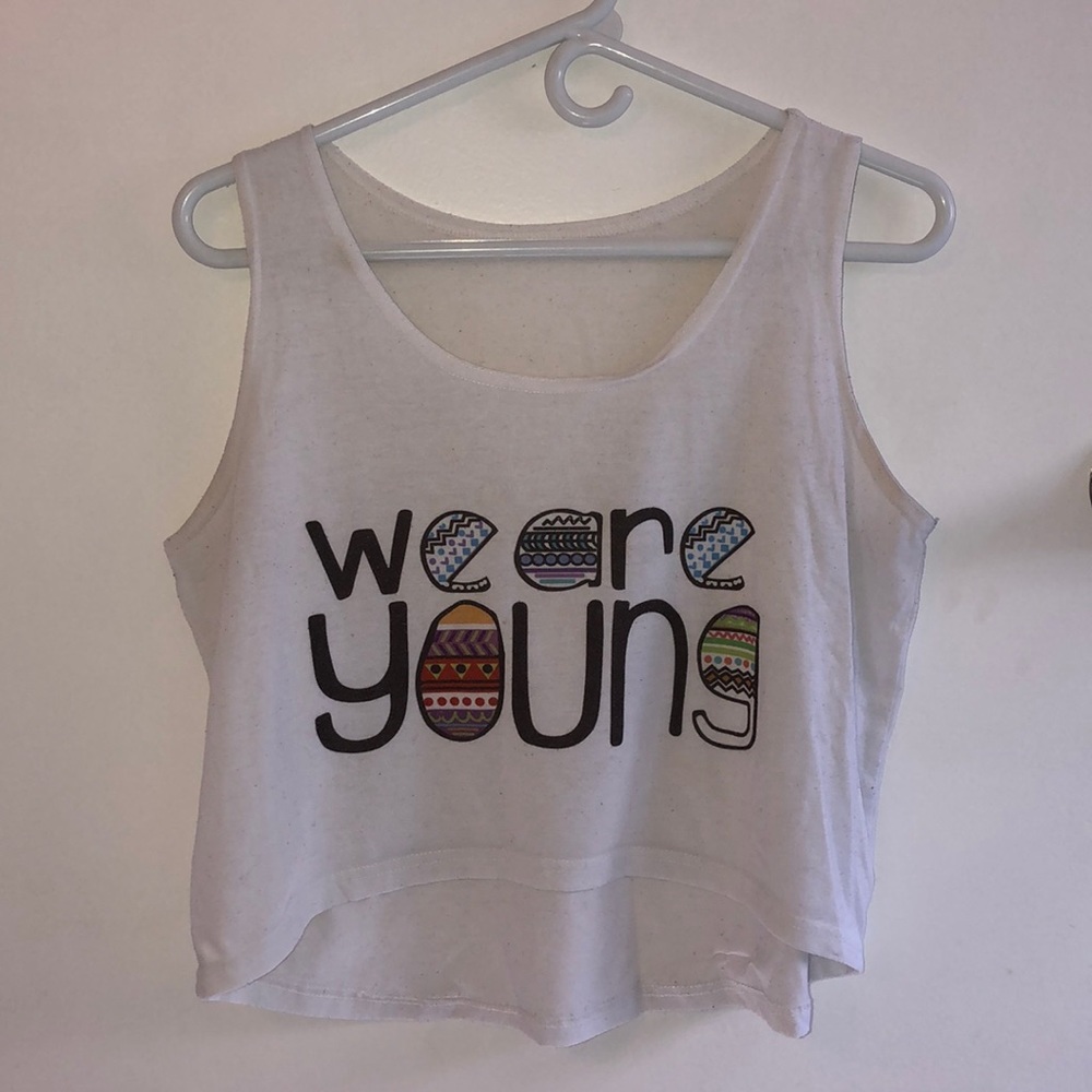 Romwe We Are Young Cropped Tank Top